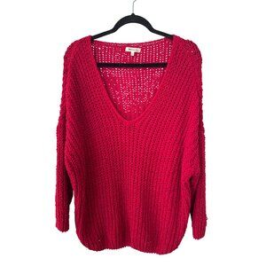 Miracle USA V Neck Chenille Pullover Sweater Womens M/L Long Sleeve Comfort Knit
